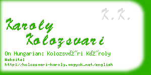 karoly kolozsvari business card